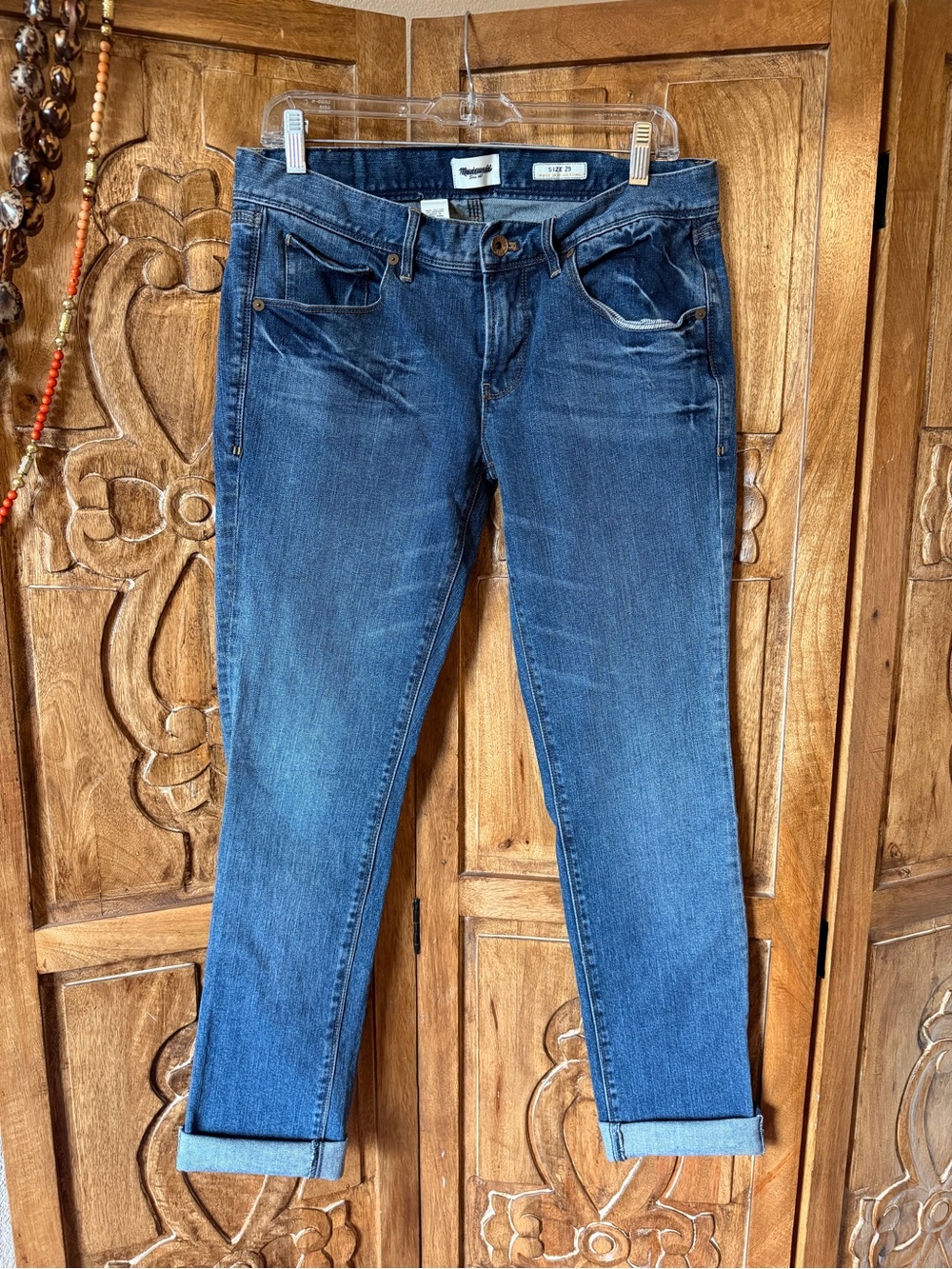 Madewell low rise denim pant.